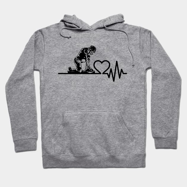 Football Player Praying Heartbeat Hoodie by Etopix